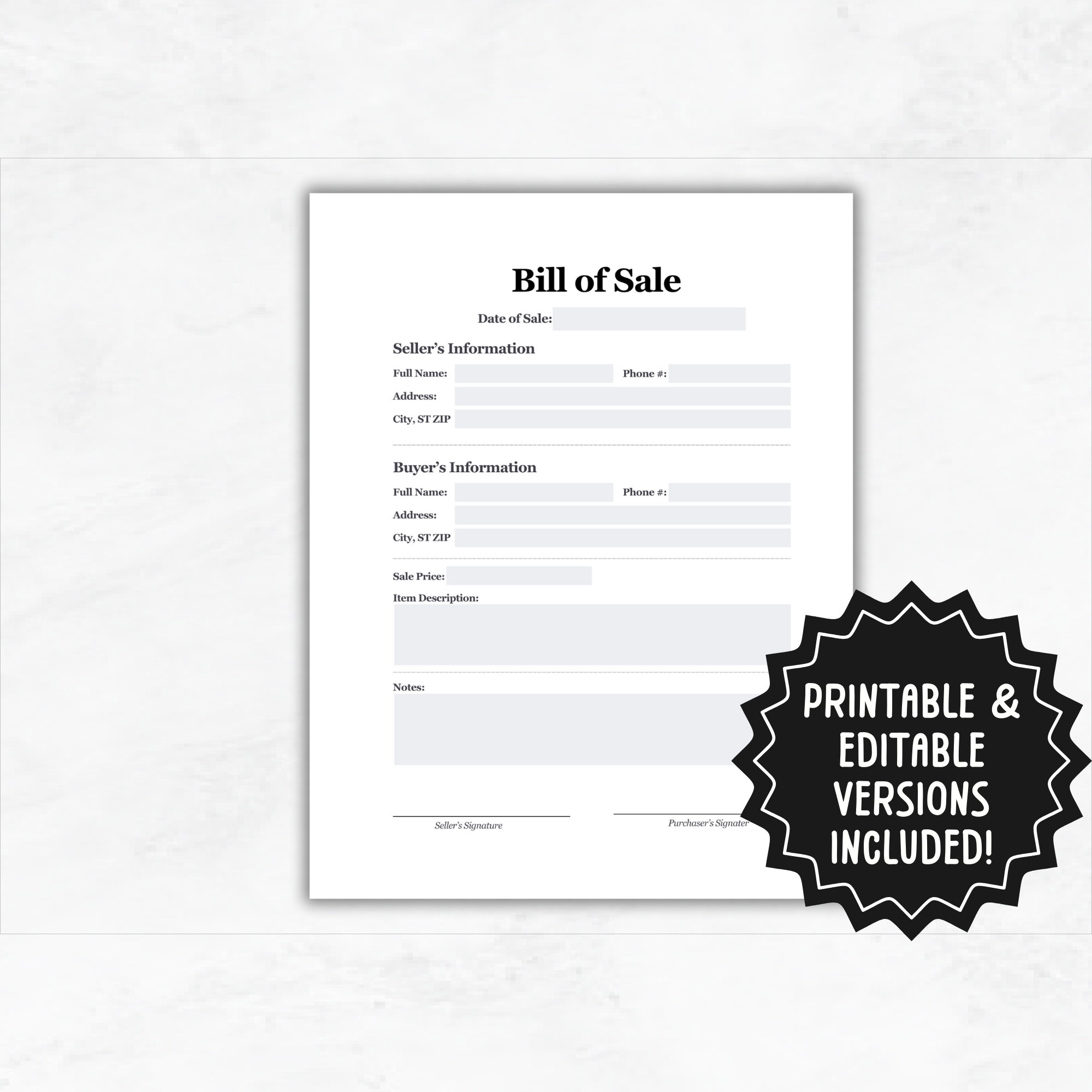 Vehicle Bill Of Sale. Printable Motor Vehicle Sale Contract. Vehicle - View #9