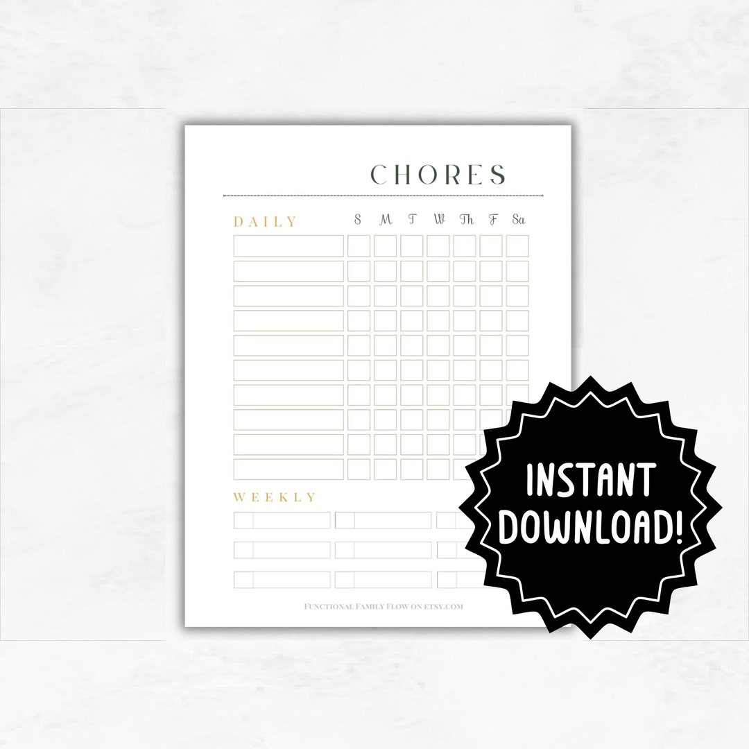 Weekly house chores schedule with free printable checklist eroppa