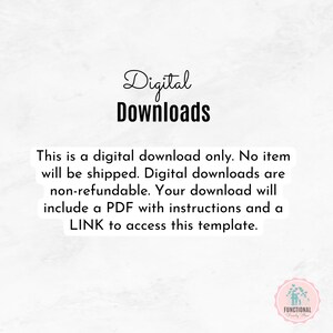 Op de afbeelding: Witte achtergrond met de woorden "Digitale Downloads" in zwart script en vetgedrukte letters. De tekst hieronder vermeldt dat dit alleen een digitale download is, dat er geen artikel wordt verzonden en dat downloads niet restitueerbaar zijn.
