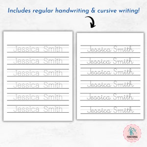 Name Tracing Worksheet Template | Editable Handwriting Practice Name ...