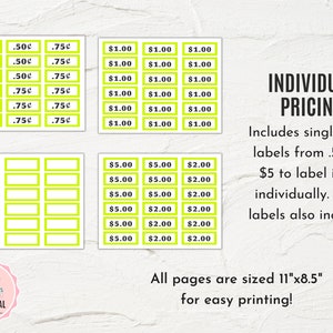 Garage Sale Kit | Printable Yard Sale Signs, Pricing Labels, Purchase ...