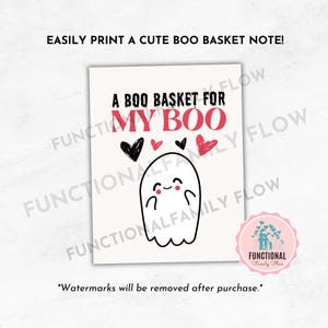 Halloween Boo Basket Card | Printable Boo Basket Tag | A Boo Basket for ...