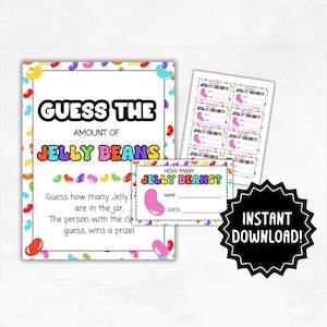 Raad eens hoeveel Jelly Beans | Afdrukbare Jelly Beans raadspelflyer en denk toegangskaarten | Raad de hoeveelheid jellybeans in de pot