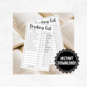 Bookmark Reading Log | Printable Book Tracker | Reading Journal Bookmark | Reading Tracker | Library Card Bookmark