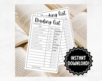 Bookmark Reading Log | Printable Book Tracker | Reading Journal Bookmark | Reading Tracker | Library Card Bookmark
