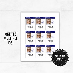 Bulk ID Badge Template | Custom ID Badges | Printable ID Cards | Bulk Staff Identification Badges Template