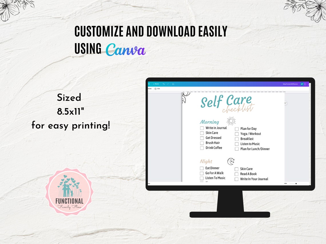 Self Care Checklist | Printable Self-care Planner | Self Care Routine ...