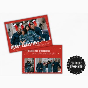 de Noël en famille | Carte de Noël modifiable | pour les fêtes de fin d'année | Carte de joyeux Noël modifiable