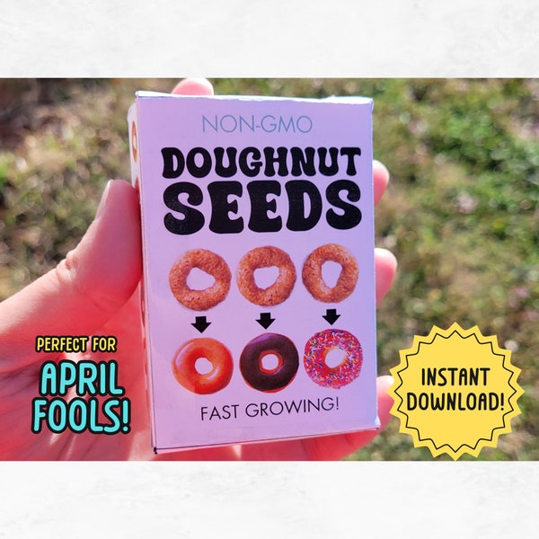 April Fools Day Prank | Doughnut Seeds | April Fools Day Joke Idea | Printable Donut Seeds Box | Prank Joke Kids Doughnut Seeds Activity