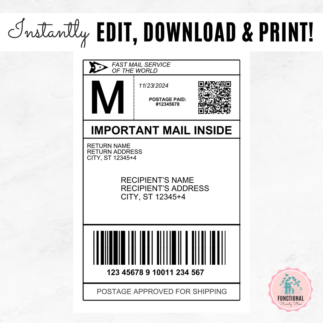 Fake Shipping Label Template Editable Personalized Mail Label Fake Mail fake-shipping-label-template-editable-personalized-mail-label-fake-mail