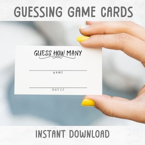 Cartes de jeu de devinettes | Imprimable Devinez combien d'entrées de cartes de jeu | Cartes de visite | Jeu de devinettes pour la douche nuptiale | Devinez combien de cartes de jeu