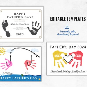 Father's Day Gift | Happy Father's Day Handprint Art | Best Dad Award ...