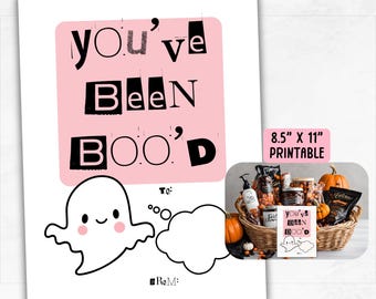 Halloween Boo Basket Card | Printable Boo Basket Tag | You've Been Boo'd Halloween Gift Box Label | Neighbor Friend Boo Basket | Fall Gift