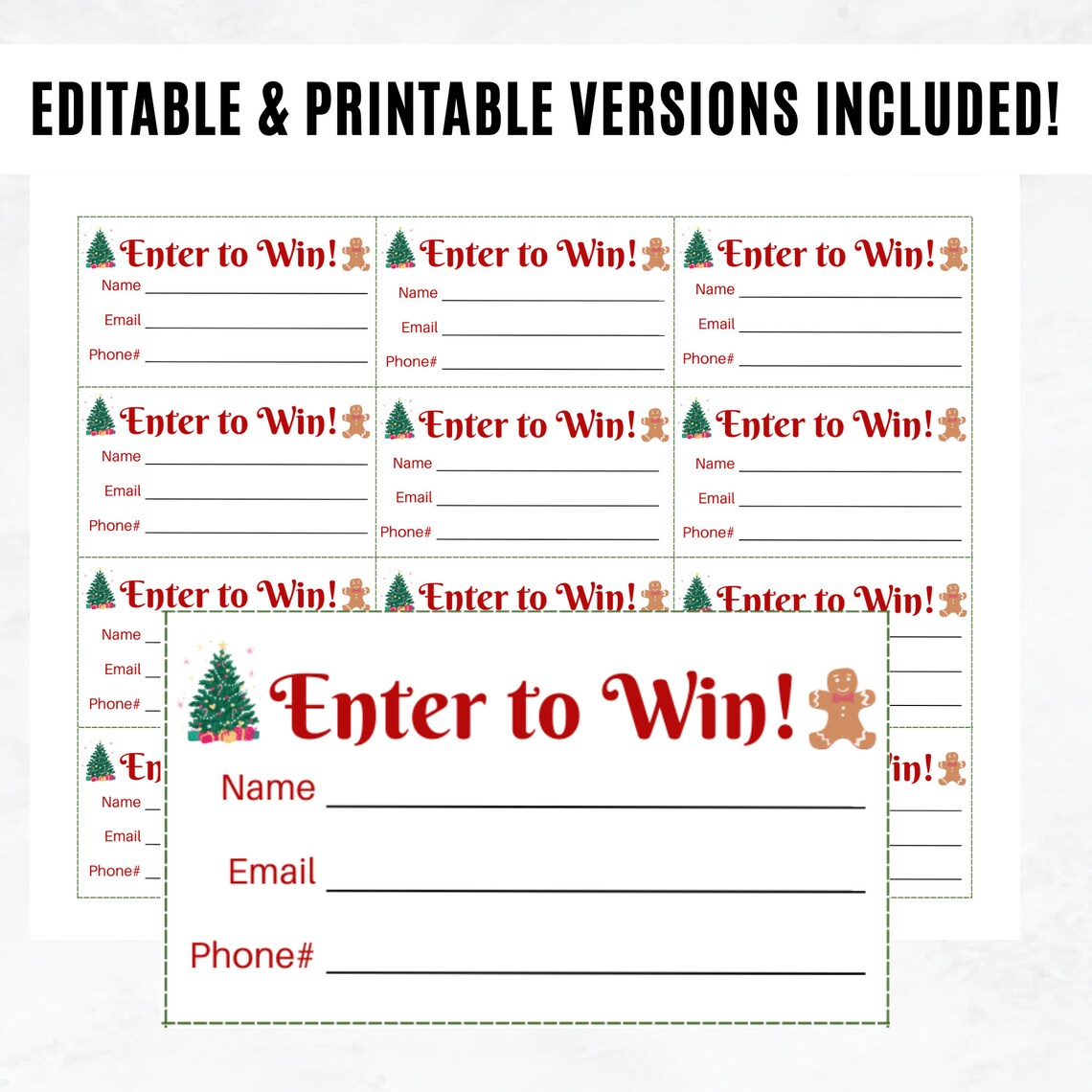 Christmas Raffle Ticket Template Printable Holiday Raffle Tickets