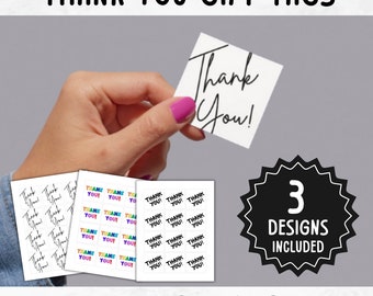 Thank You Gift Tags | Printable Square Tags | Script Thank You Tags | Printable Gift  Hang Tag | Bakers Tag