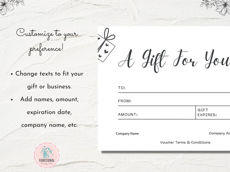 Custom Gift Certificate | Editable Gift Voucher Template | Create Your ...