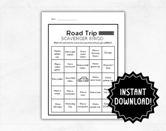 Road Trip Scavenger Hunt Game | Kids Activity | Road Trip Activity | Search & Find | I Spy Car Game