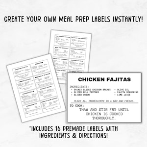 Editable Meal Plan Labels | Meal Prep Labelsfor Meal Prep Containers ...
