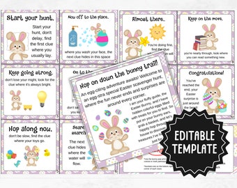 Easter Scavenger Hunt For Kids | Editable Indoor Outdoor Easter Game | Treasure Hunt | Easter Hunt Clues | Easter Egg Hunt | Easter Activity