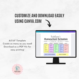 Homeschool Schedule Template | Editable Home School Planner | Printable ...