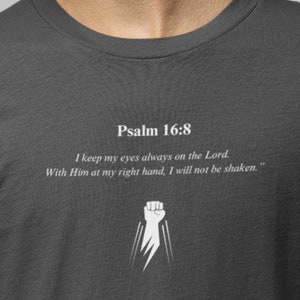 Psalm 16:8 Unisex Long Sleeve Tee - Soft Airlume Cotton, Religious Scripture Shirt, Inspirational Christian Gift