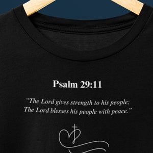 Psalm 29:11 Unisex Jersey Tee - Spiritual Long Sleeve Shirt, Soft Airlume Cotton, Bible Verse Apparel, Inspirational Gift