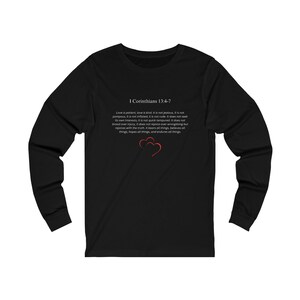 I Corinthians 13:4-7 Unisex Jersey Tee - Inspirational Long Sleeve Shirt, Comfortable & Uplifting Casual Wear, Thoughtful Gift image 9