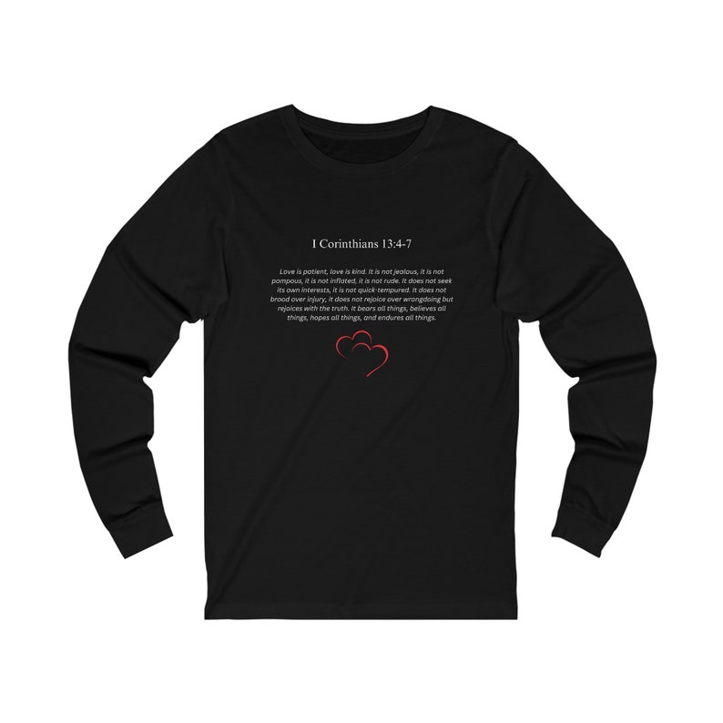 I Corinthians 13:4-7 Unisex Jersey Tee - Inspirational Long Sleeve Shirt, Comfortable & Uplifting Casual Wear, Thoughtful Gift image 9