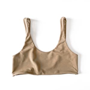 Tan Camel Seamless Bikini Top | Beach Swimwear