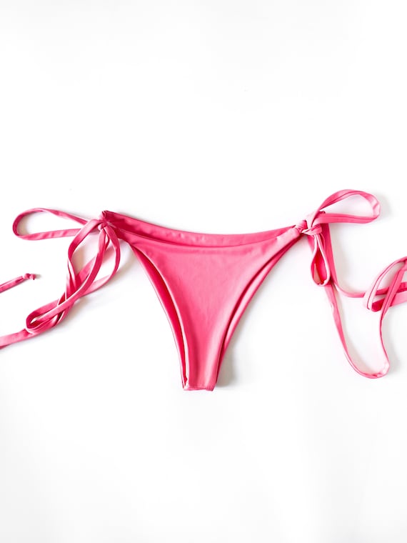 Pink Seamless String Bikini Bottom Beach Swimwear