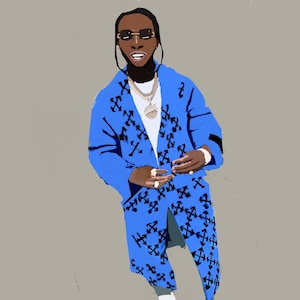 Pop Smoke digital drawing