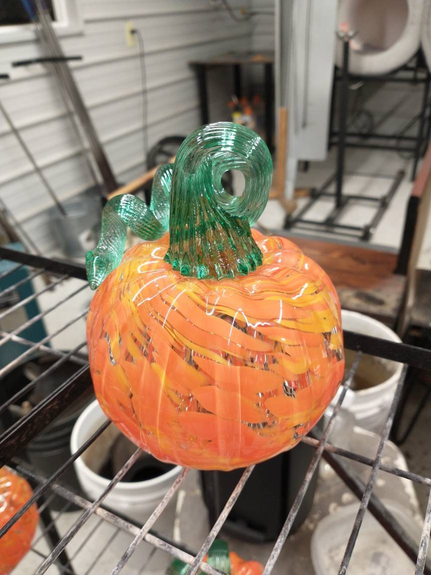 Hand Blown Glass Glass Pumpkin Hand Blown Glass Pumpkin Fall Squash