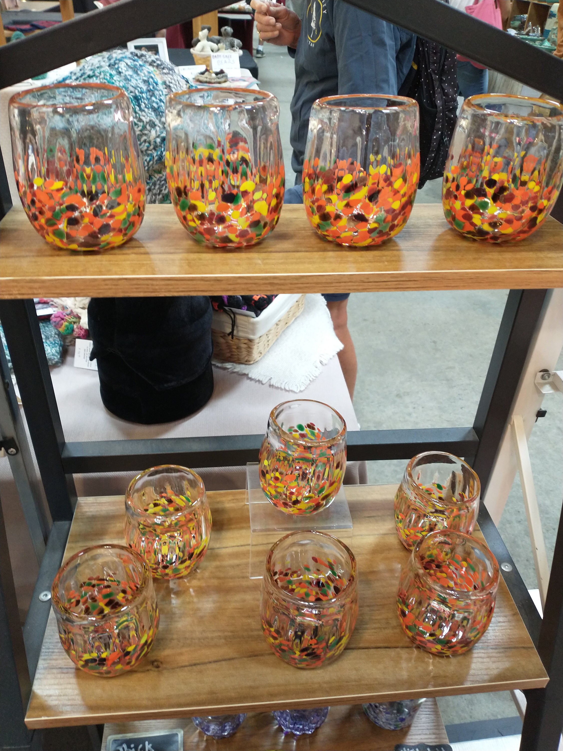 Fall Inspired Hand Blown Glass Stemless Wine Glasses Autumn Glass - Etsy