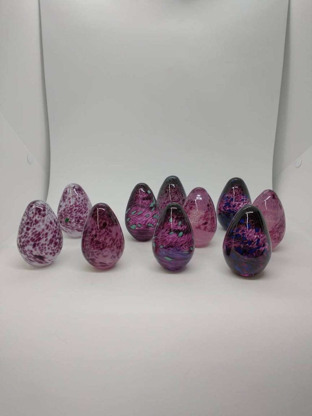 Easter Egg TWO Hand Blown Glass Eggs Etsy