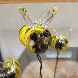 Glasbi ENKEL Miniplanter Bin Humlor Små glasbin Honungsbin Handblåsta glasfigurer Glasplanter Dekoration Trädgårdsväxter