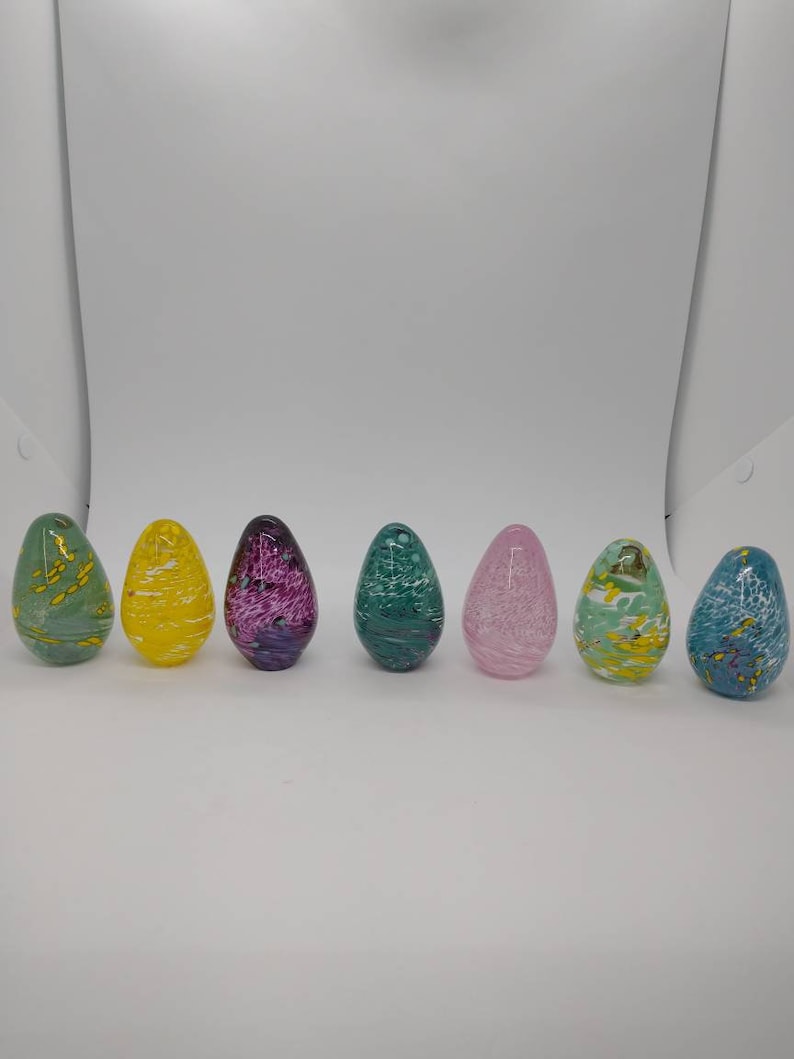 Easter Egg TWO Hand Blown Glass Eggs Etsy