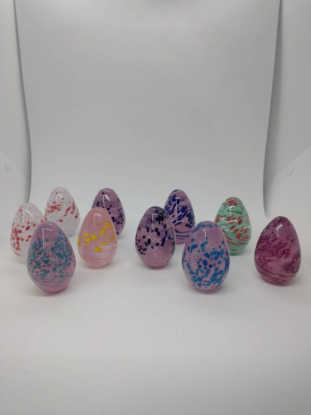 Easter Egg TWO Hand Blown Glass Eggs Etsy