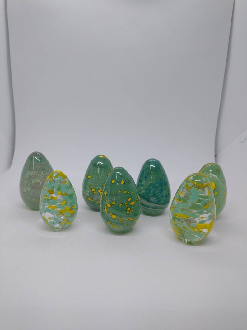 Easter Egg TWO Hand Blown Glass Eggs Etsy