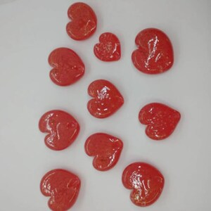 Glasherzen ZWEI Mini Glasherzen Glasherz Valentinstag Herzen rot herzförmige Herzform mundgeblasenes Glas