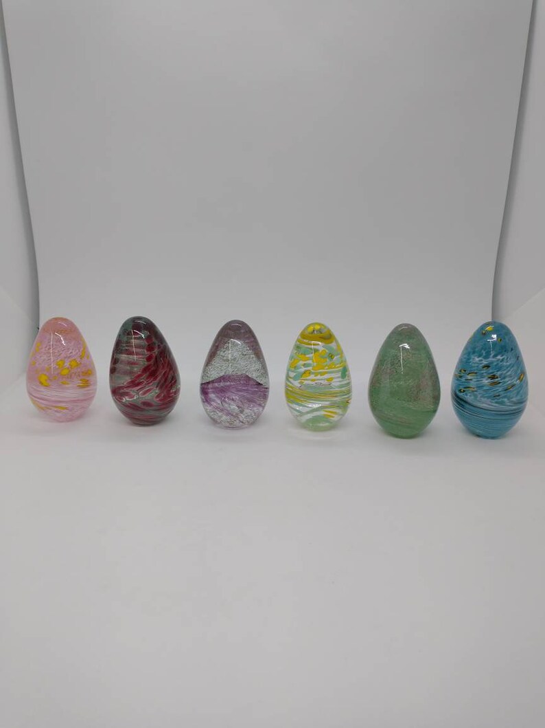 Easter Egg TWO Hand Blown Glass Eggs Etsy