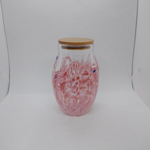 Glass Jar with Lid Hand Blown Glass Kitchen Decor cookie Jar Spice Jar Container