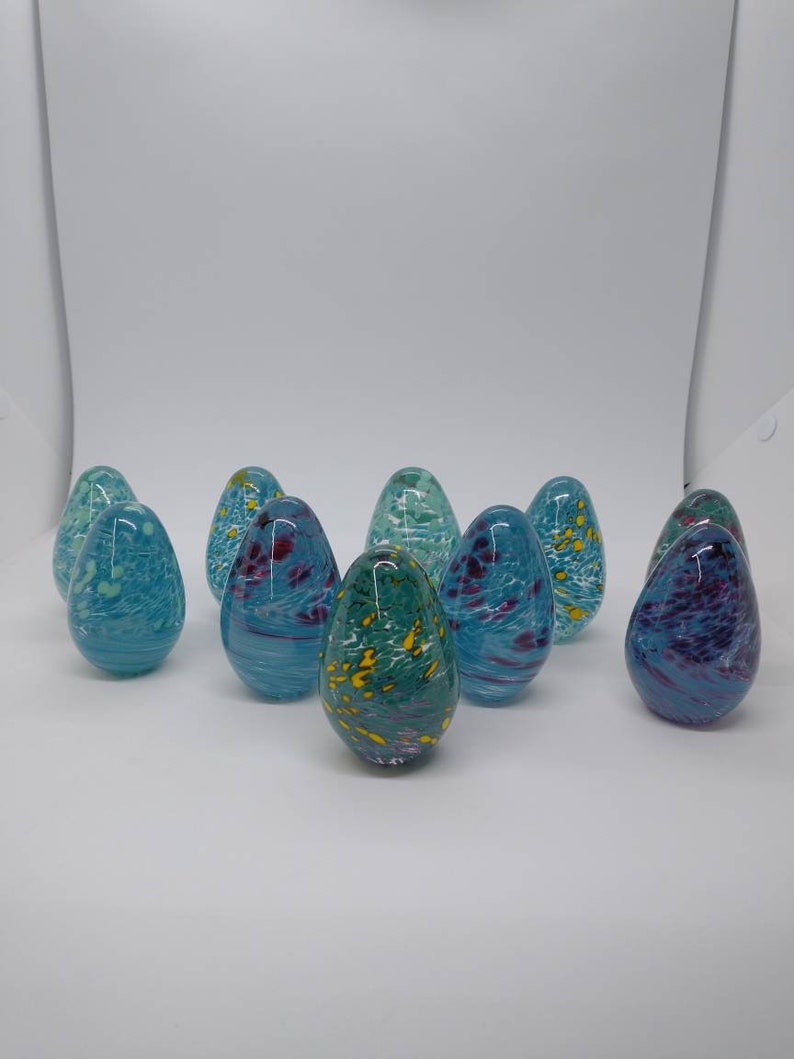 Easter Egg TWO Hand Blown Glass Eggs Etsy