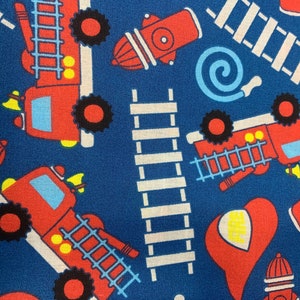 Firetruck Fabric: Baby Quilt Cotton Material
