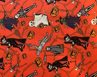Halloween Fabric: Mummies, Vampires, Ghosts - 100% Cotton