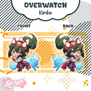 OVERWATCH Charms + Stickers! - Kiriko, D.Va, Mercy, Kiriko