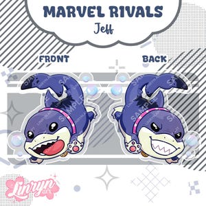 MARVEL RIVALS Charms + Stickers! - Jeff, Cloak & Dagger, Scarlet Witch, Emma Frost, Magik Jeff the Landshark