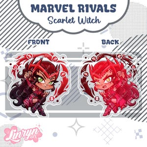MARVEL RIVALS Charms + Stickers! - Jeff, Cloak & Dagger, Scarlet Witch, Emma Frost, Magik Scarlet Witch