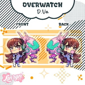 OVERWATCH Charms + Stickers! - Kiriko, D.Va, Mercy, D.Va