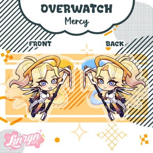 OVERWATCH Charms + Stickers! - Kiriko, D.Va, Mercy, Mercy