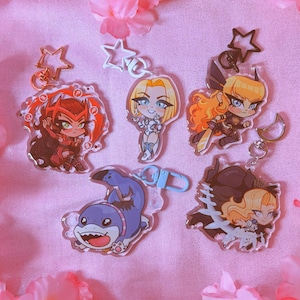 MARVEL RIVALS Charms + Stickers! - Jeff, Cloak & Dagger, Scarlet Witch, Emma Frost, Magik image 1